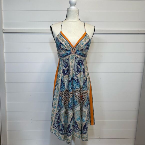 Rubber Ducky Bohemian Print Spaghetti Strap Dress Size Small - Picture 2 of 8